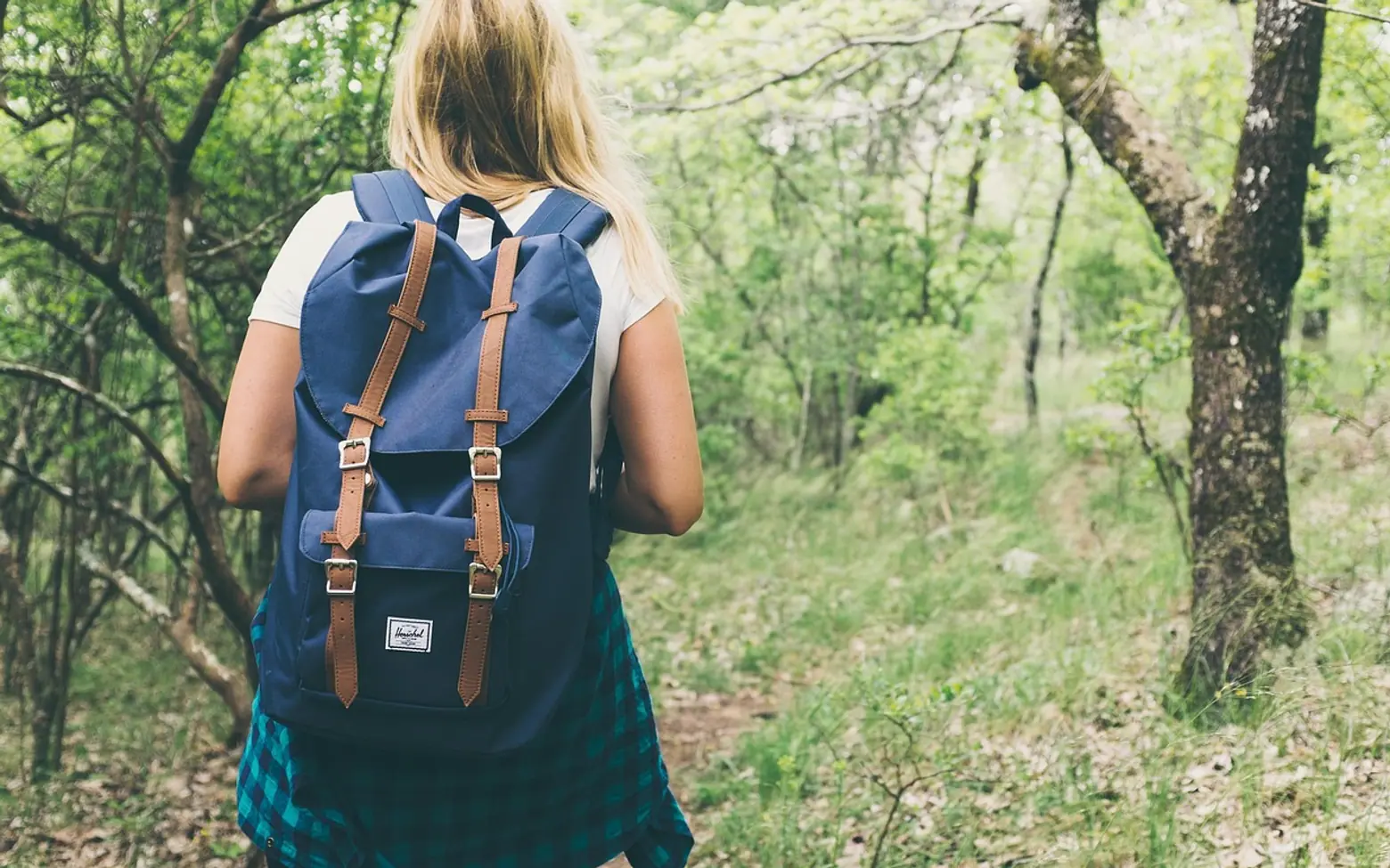 Backpack, bag and woman