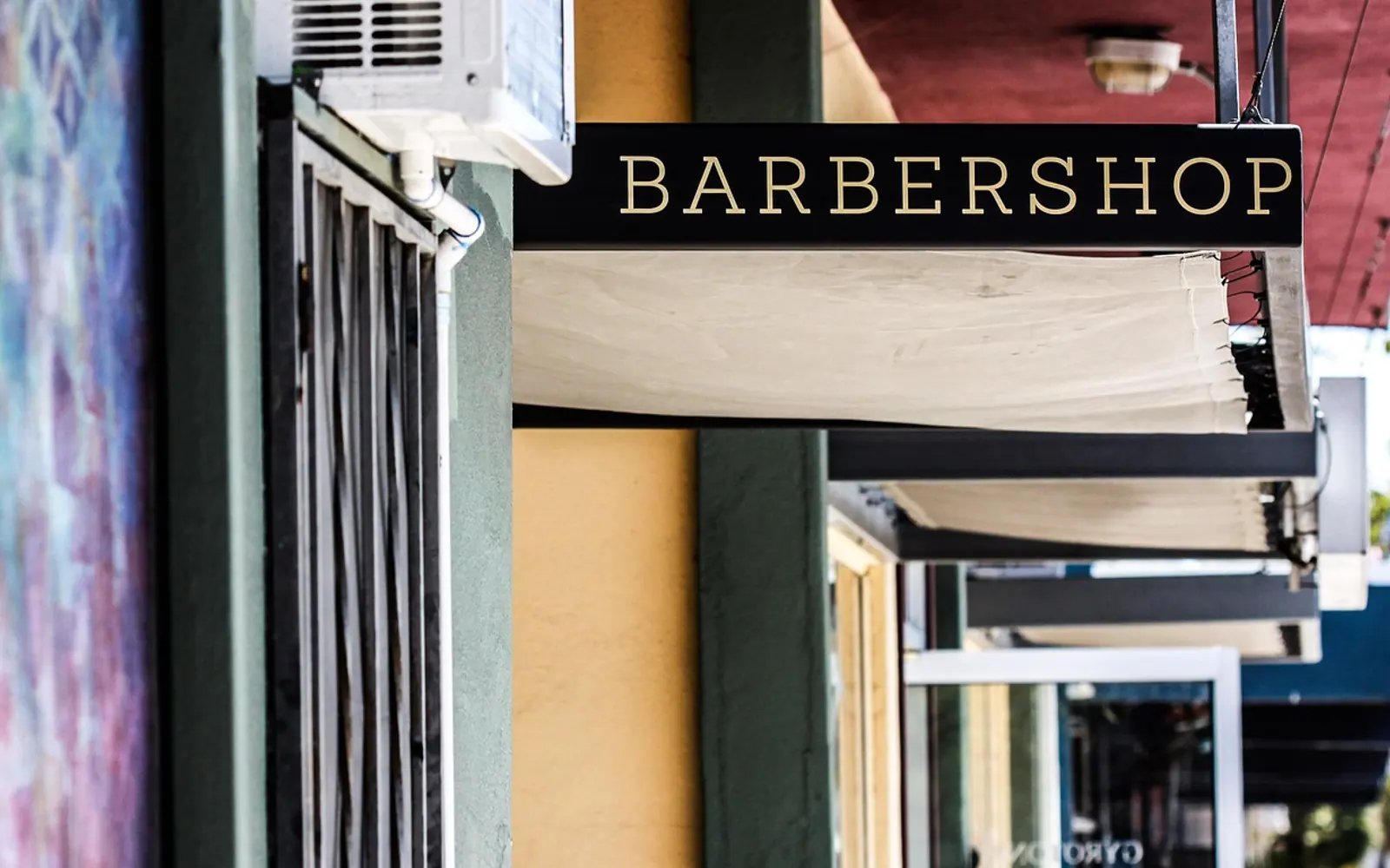 Awning, barbershop and commercial spaces